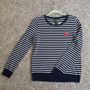 Cynthia Rowley navy and white striped sweater